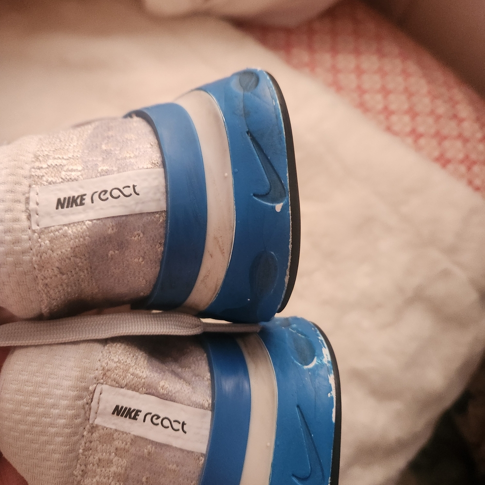 Nike White with Pink and Blue Accents Sneakers - Picture 2 of 3